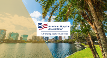 Orlando Florida Skyline with AHA logo overlay