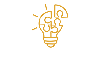 Icon of a light bulb made of puzzle pieces