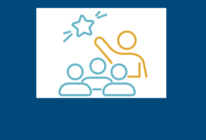 A person presenting to a group of people with confidence