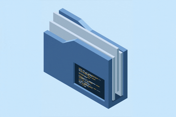 gif of a digitalized file folder shifting files up and down