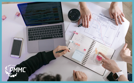 overhead image of people working in a disorganized manner