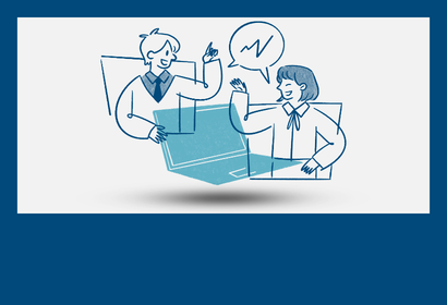 cartoon icon of people working together on adaptability