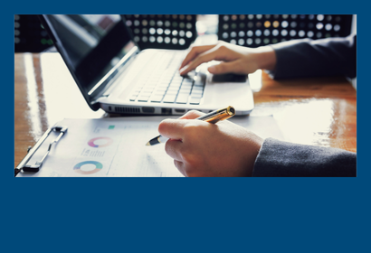 A person working efficiently at a computer