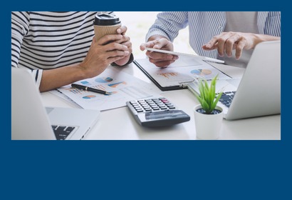 Two people working together on a project