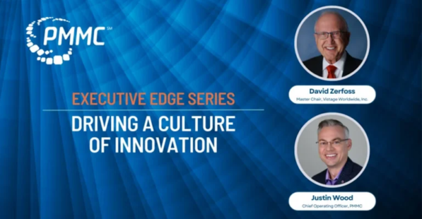 Executive Edge Series: driving a culture of innovation. Headshots of David Zerfoss and Justin Wood