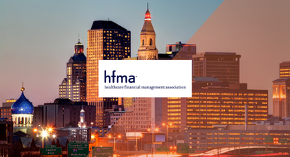 Connecticut skyline with hfma logo overlay