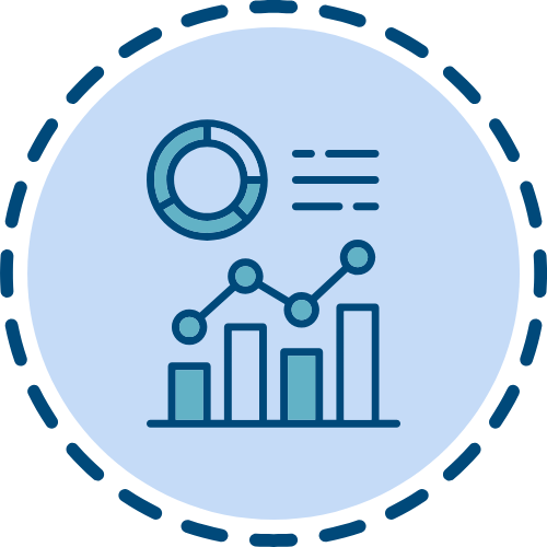 Several charts and graphs to represent analysis of data
