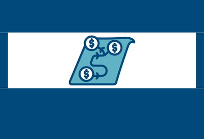 A stream with money symbols along it running through a piece of paper