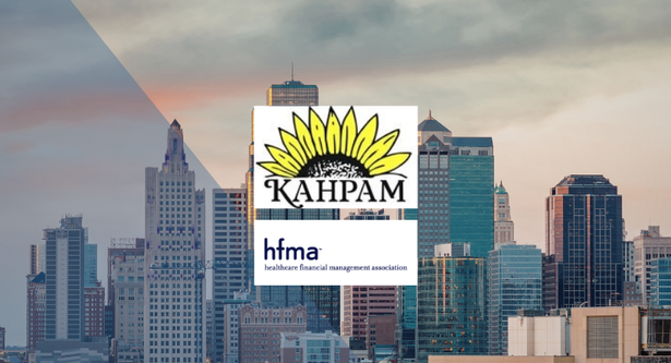 HFMA and KAHPAM logos in front of the Salinas, KS skyline
