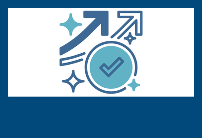 Arrows showing an increase and a check mark symbol