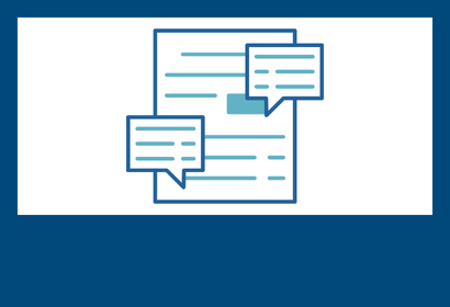 Document of text with two speech bubbles over top