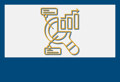 an icon with a magnifying glass and charts to represent adaptive analysis