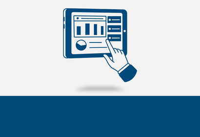 a 3d dashboard icon with a hand making a selection hovering