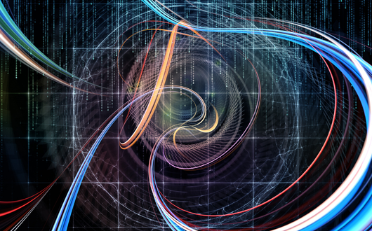 Abstract swirling digital lines