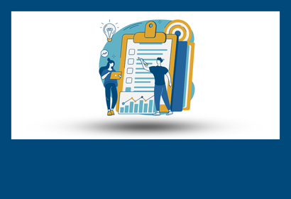 Cartoon icon of people collaborating hovering over a gray background