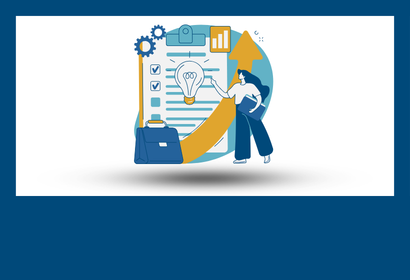 cartoon style icon of a person looking confident hovering over a gray background