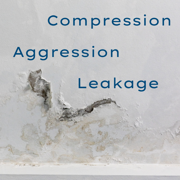 Compression, Aggression, Leakage overtop a wall with a crack