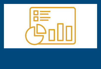 Icon of a computer dashboard with data