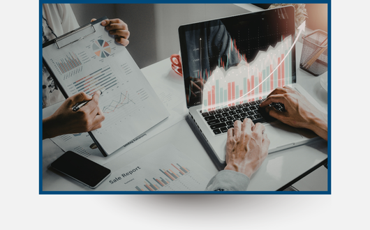 Icon of a computer dashboard with data