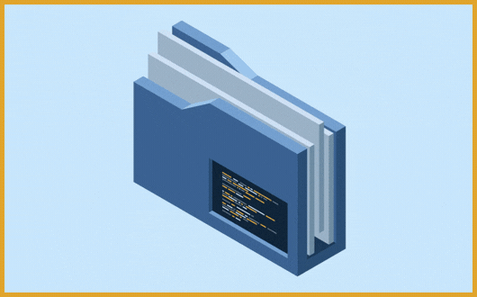 gif of a digitalized file folder shifting files up and down